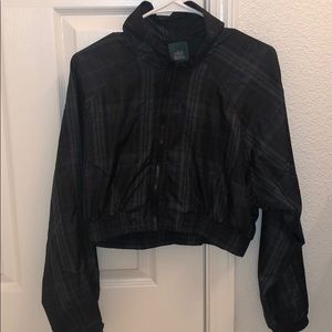 Plaid cropped windbreaker!